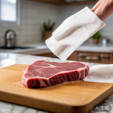 “擦干水分防牛肉变质”