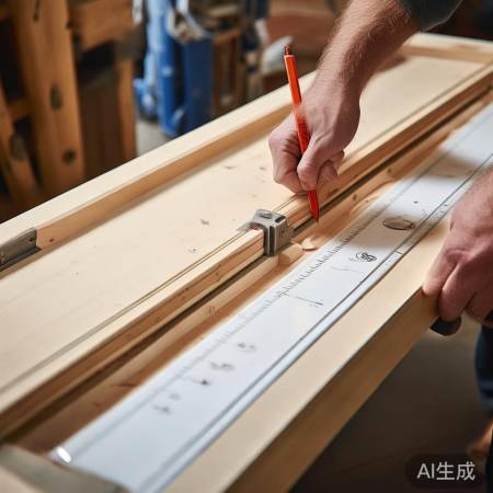 安装前画参考线，控制切边