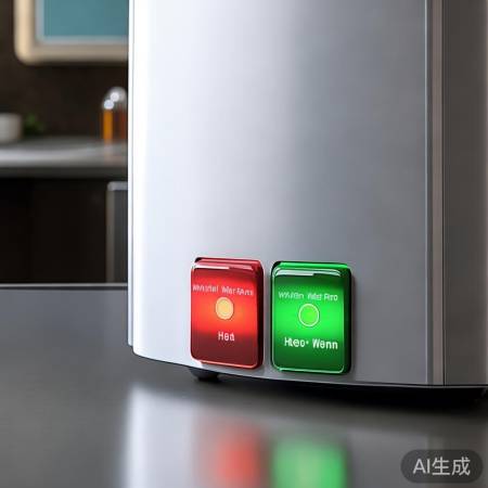 电热水器按键区分：红色加热，绿