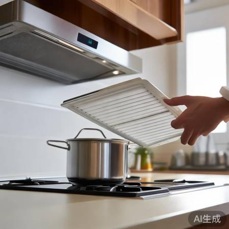 “靠近油烟机,清滤网减嗡嗡”