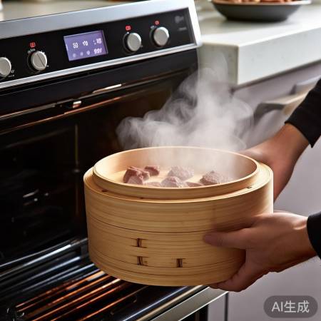 “集成灶蒸牛肉，口感更佳”