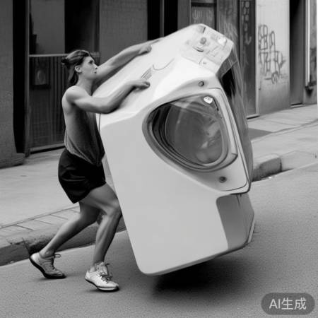 单人搬运洗衣机技巧