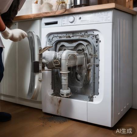 检查洗衣机排水泵，看是否堵塞或