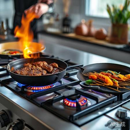 “燃气灶火力需适中调整”