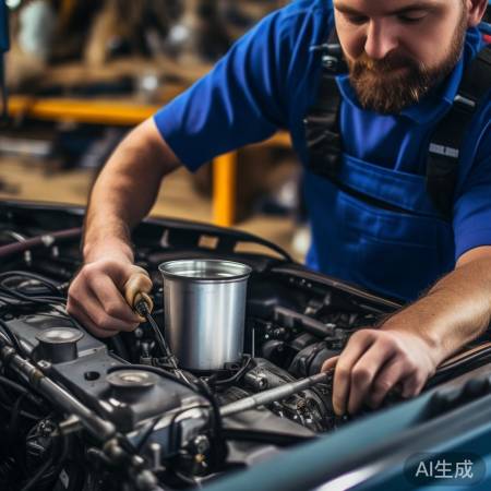 安装新油杯，拧紧螺丝。
