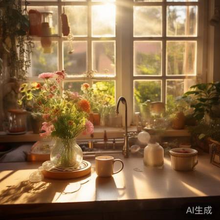 厨房小架装饰，情调满满