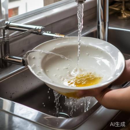 泡洗油渍，清水冲洗净