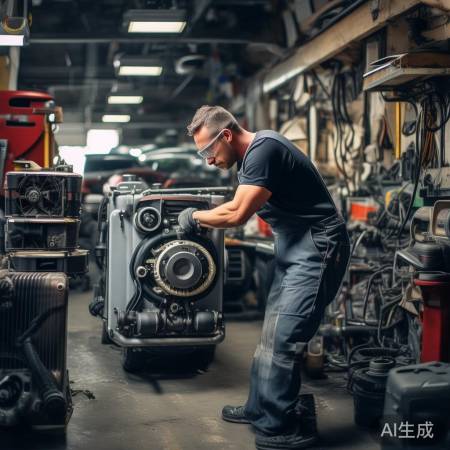 检查空调压缩机与散热器