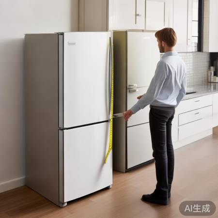 测量冰箱位置,留散热空间