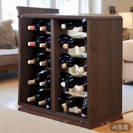 红酒柜空间小，可折叠酒架巧利用