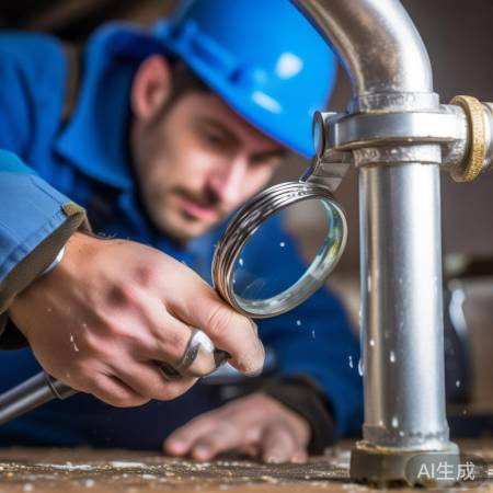 管道接头检查，无泄漏。