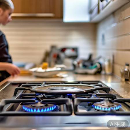 燃气灶旁勿放易燃物