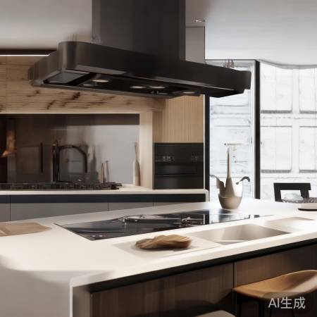 欧尼尔集成灶，简约一体设计