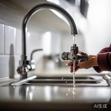 关闭阀门，断水安装