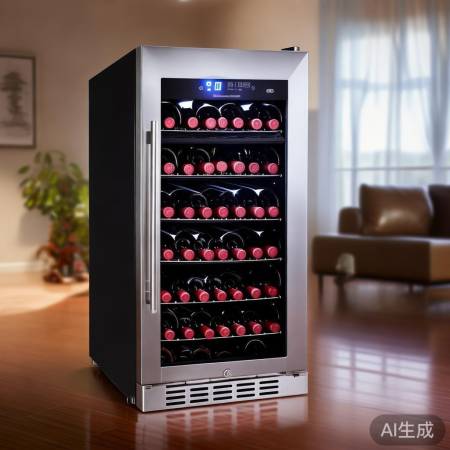 红酒柜细节：制冷快、密封好、外