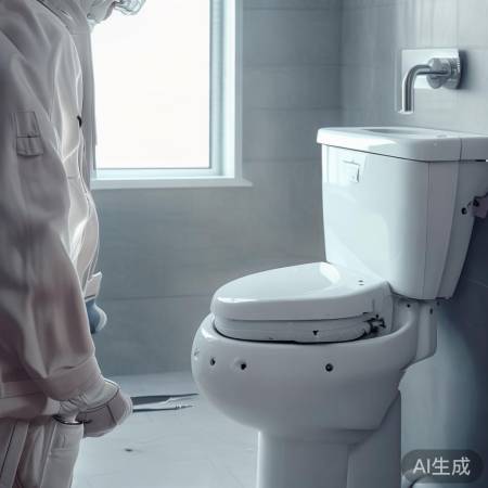 拆卸马桶水箱,拧螺丝。