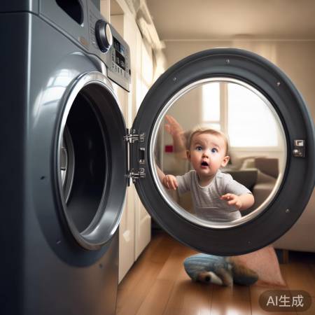 童手入洗衣机惊险一刻