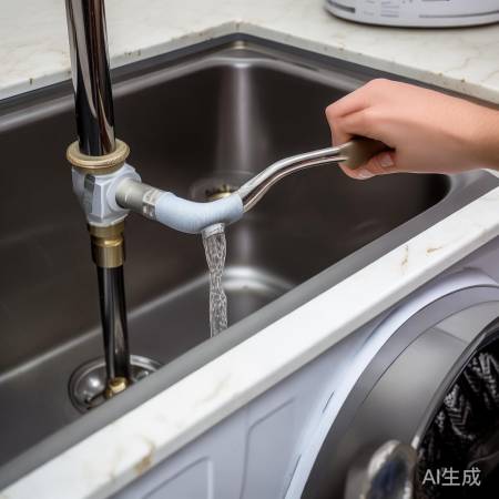 洗衣机排水阀开启,下水三通安装