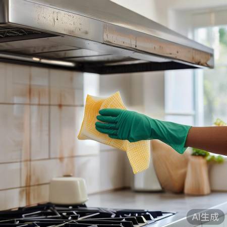 温和洗洁精擦油烟机