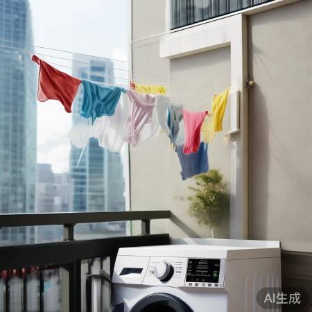 阳台晾衣，洗衣两不误