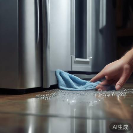 冰箱冷凝水正常,擦干即可