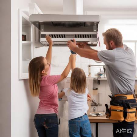 装支架，稳住油烟机