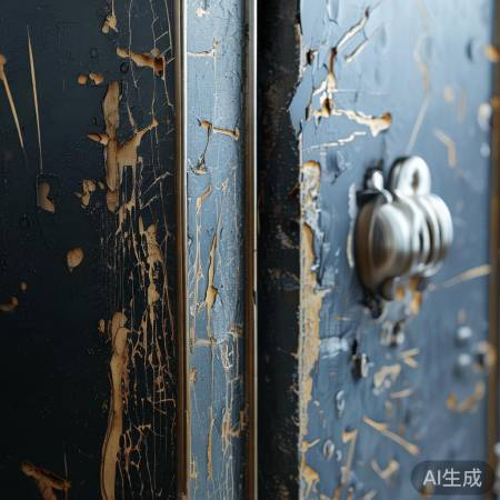 保险柜表面：划痕与磨损