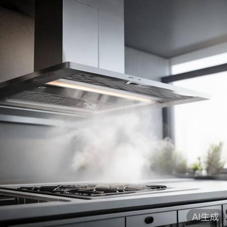 油烟机吸烟强，厨房清新。