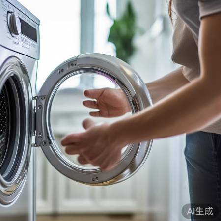 洗衣机门,轻轻摇开