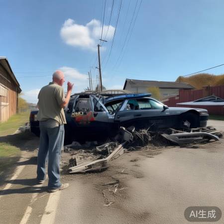 江西老头乐车撞警车